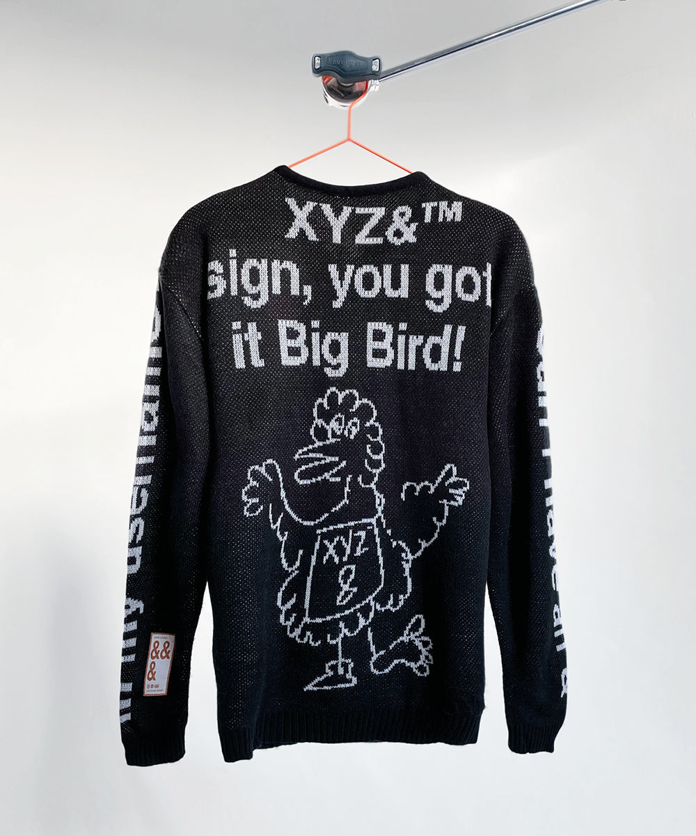 B.TRILL■Jacquard Logo Two-Tone Knitwear ■送料込 XYZ&™ sign, you got it Big Bird Jacquard sweater | Brand