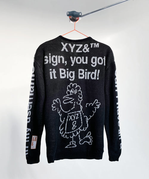 B.TRILL■Jacquard Logo Two-Tone Knitwear ■送料込 XYZ&™ sign, you got it Big Bird Jacquard sweater | Brand